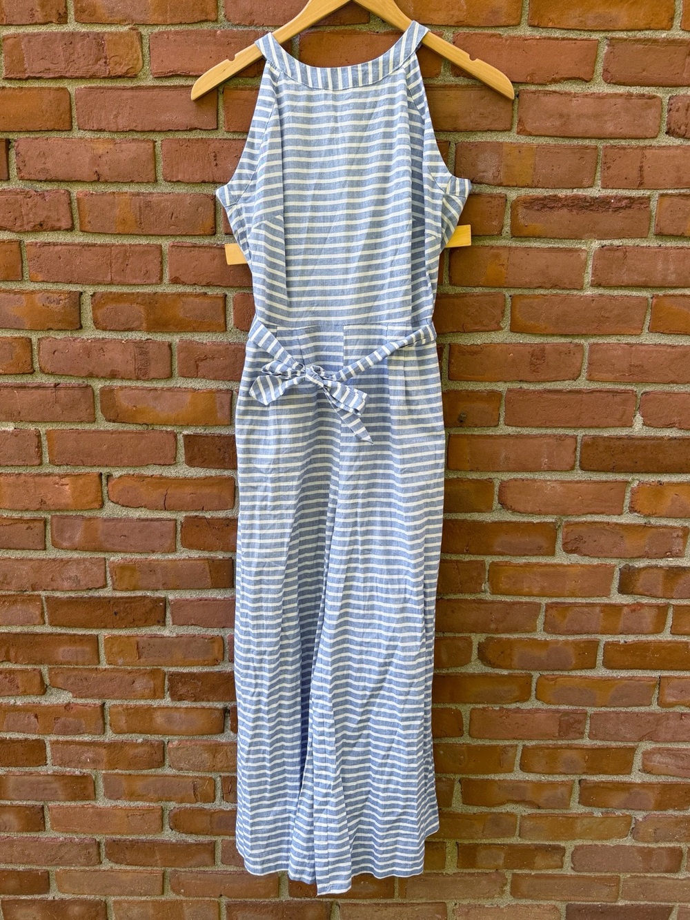 CBR Light Blue Stripe Sleeveless Jumpsuit